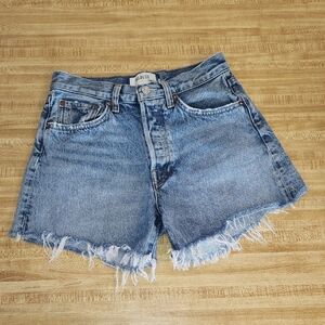 Agolde Distressed Blue Jean Shorts, Size 24
